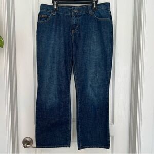 Eddie Bauer Mid Rise Cropped Jeans 100% Cotton Blue Denim 6R Preppy Capsule Cozy